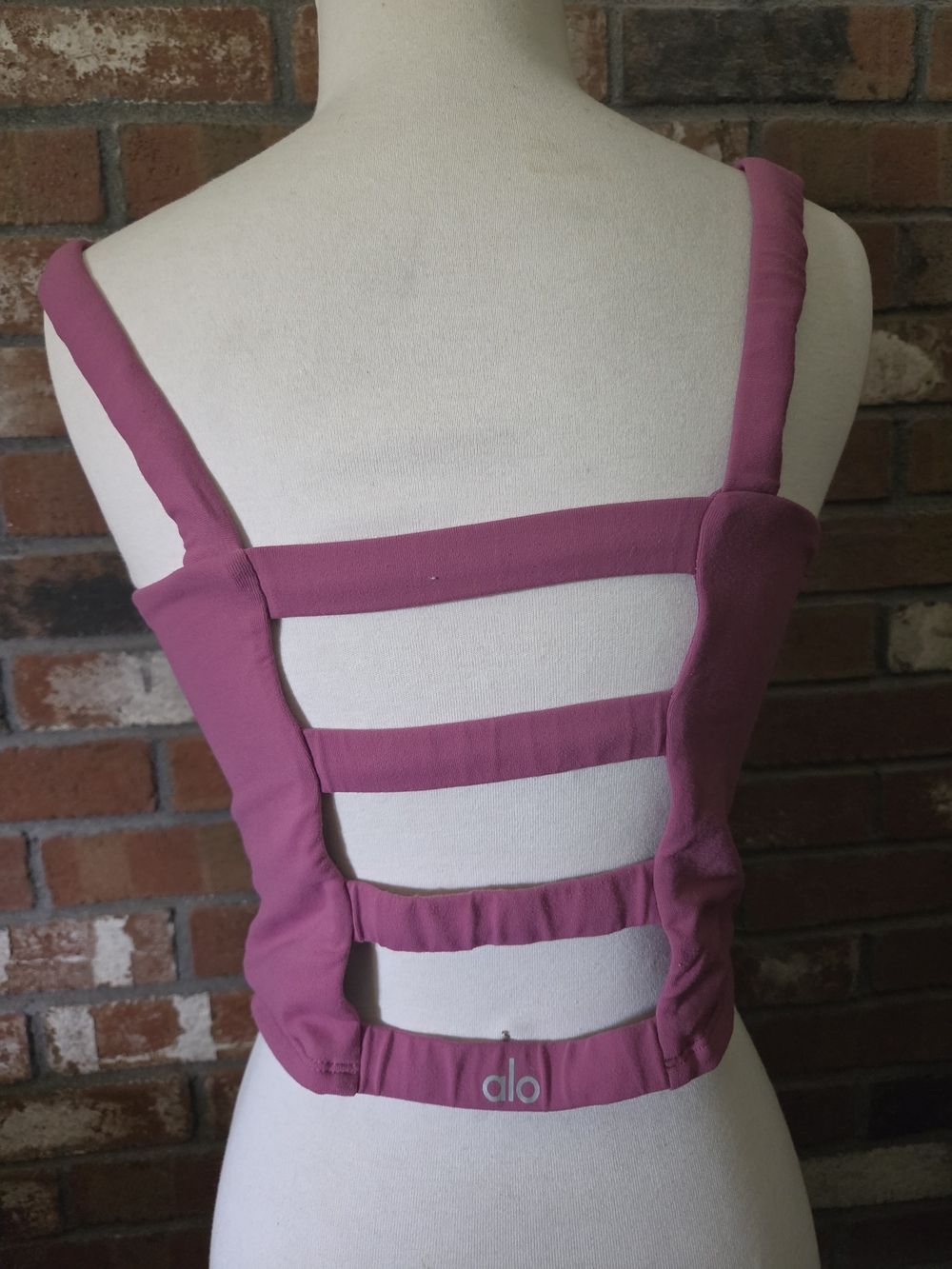 ALO Yoga Pink Strappy Back Crop Tank Top